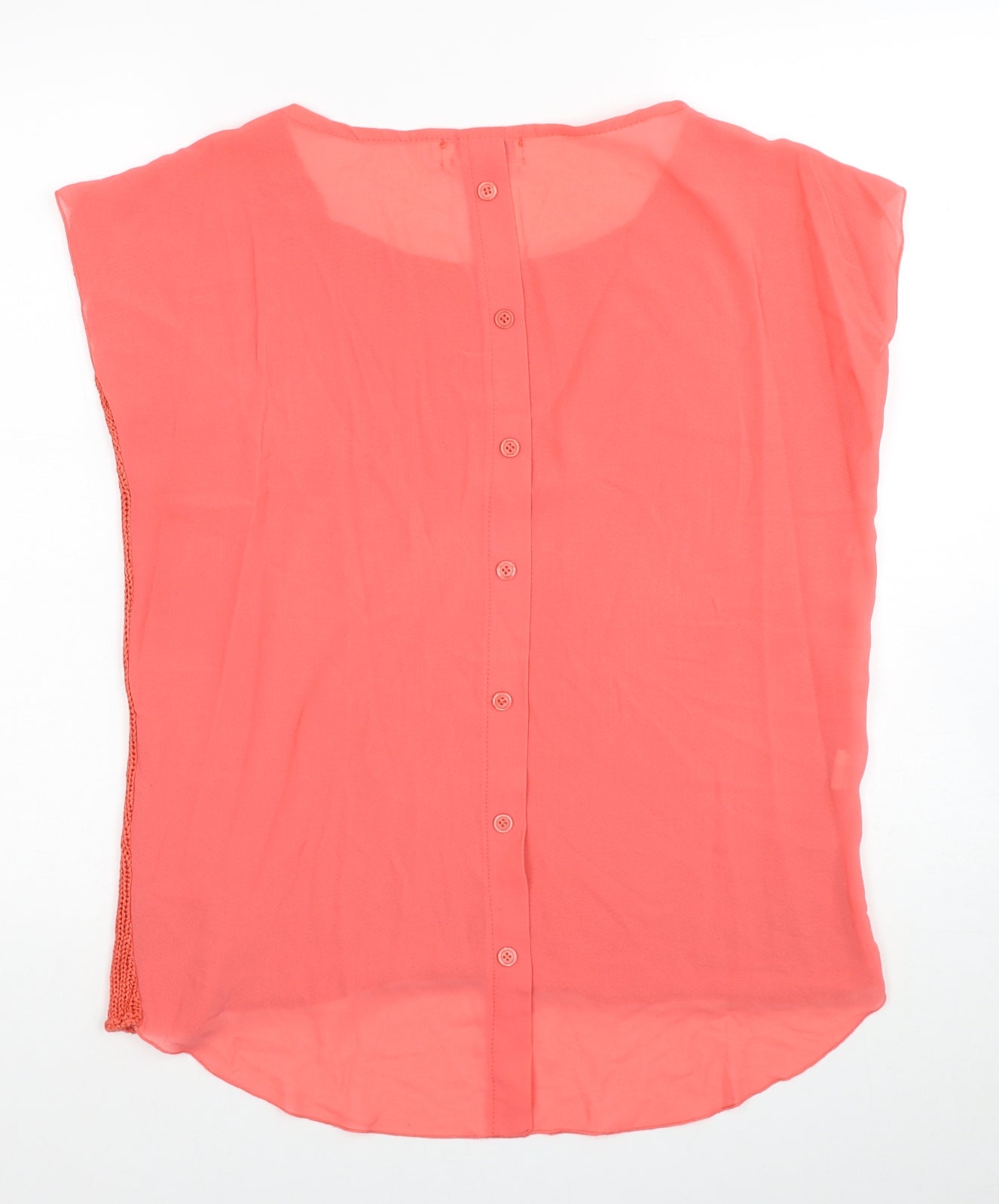 Voulez-Vous Womens Pink Acrylic Basic Tank Size M Round Neck
