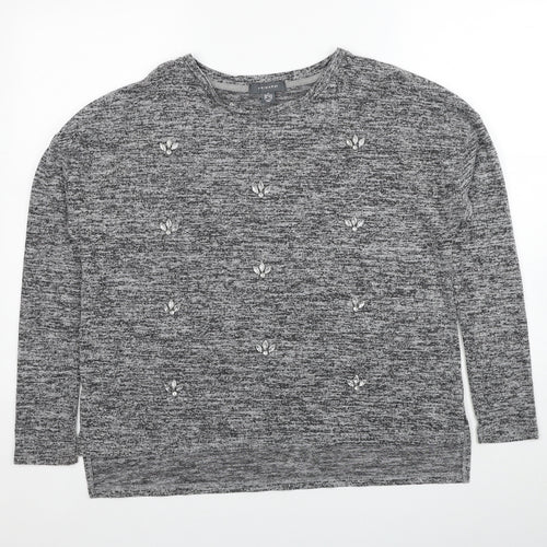 Primark Womens Grey Round Neck Polyester Pullover Jumper Size 10