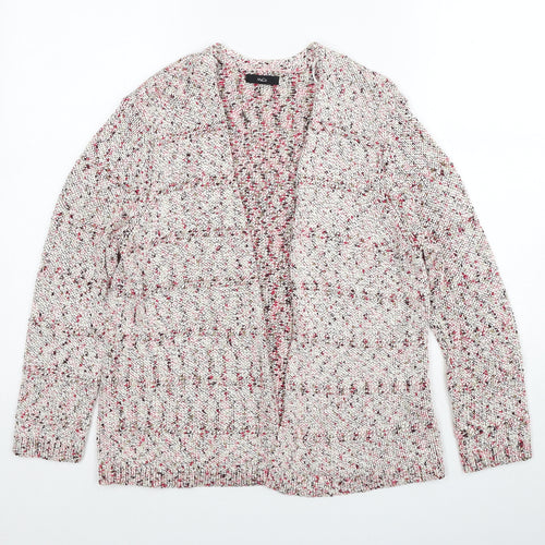 M&Co Womens Red V-Neck Acrylic Cardigan Jumper Size 14