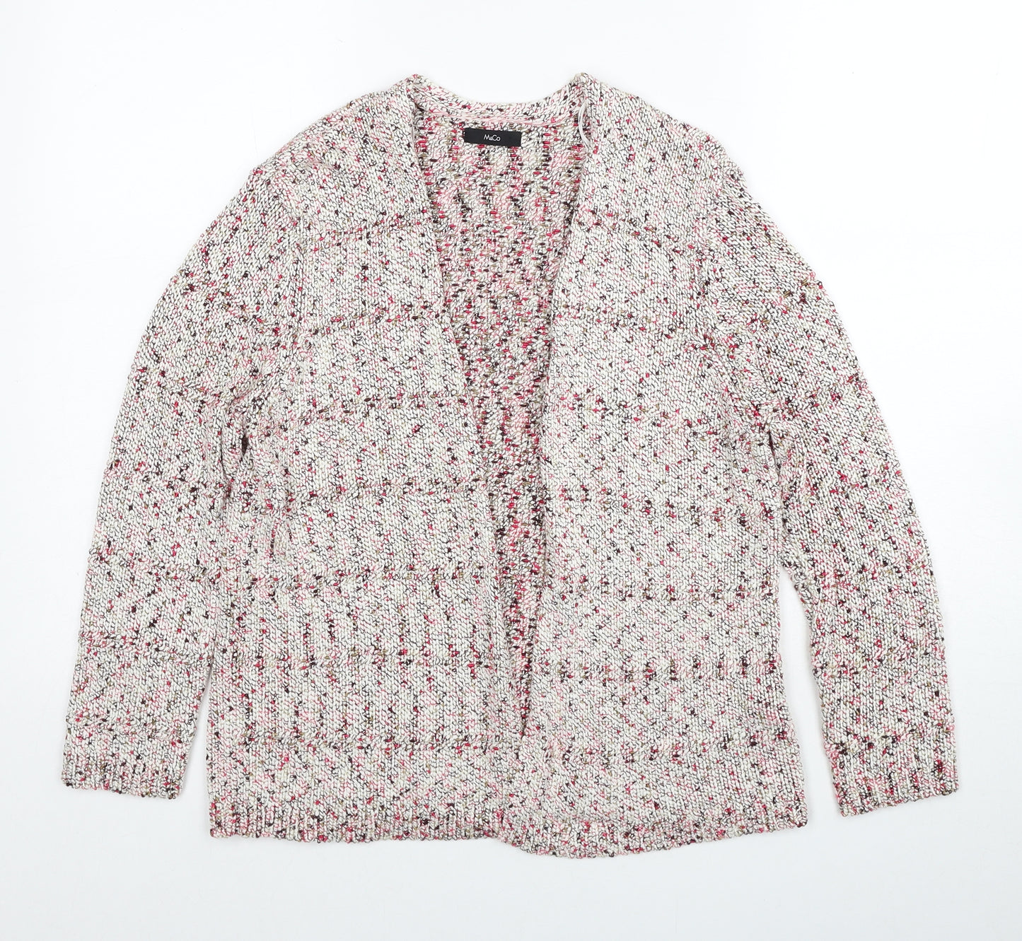 M&Co Womens Red V-Neck Acrylic Cardigan Jumper Size 14
