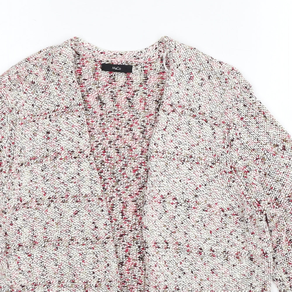 M&Co Womens Red V-Neck Acrylic Cardigan Jumper Size 14