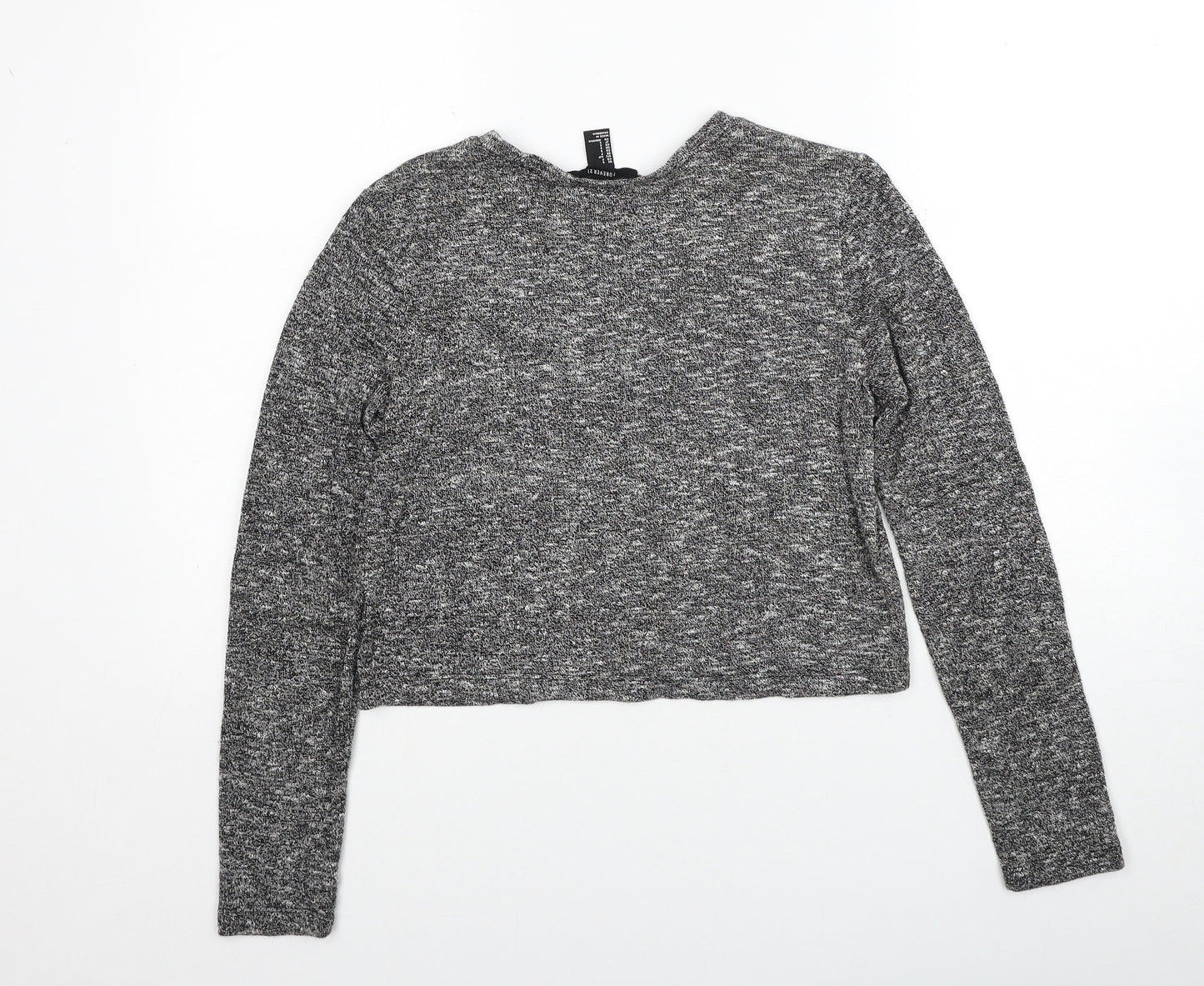 FOREVER 21 Womens Grey Round Neck Polyester Pullover Jumper Size S