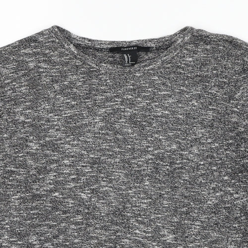 FOREVER 21 Womens Grey Round Neck Polyester Pullover Jumper Size S