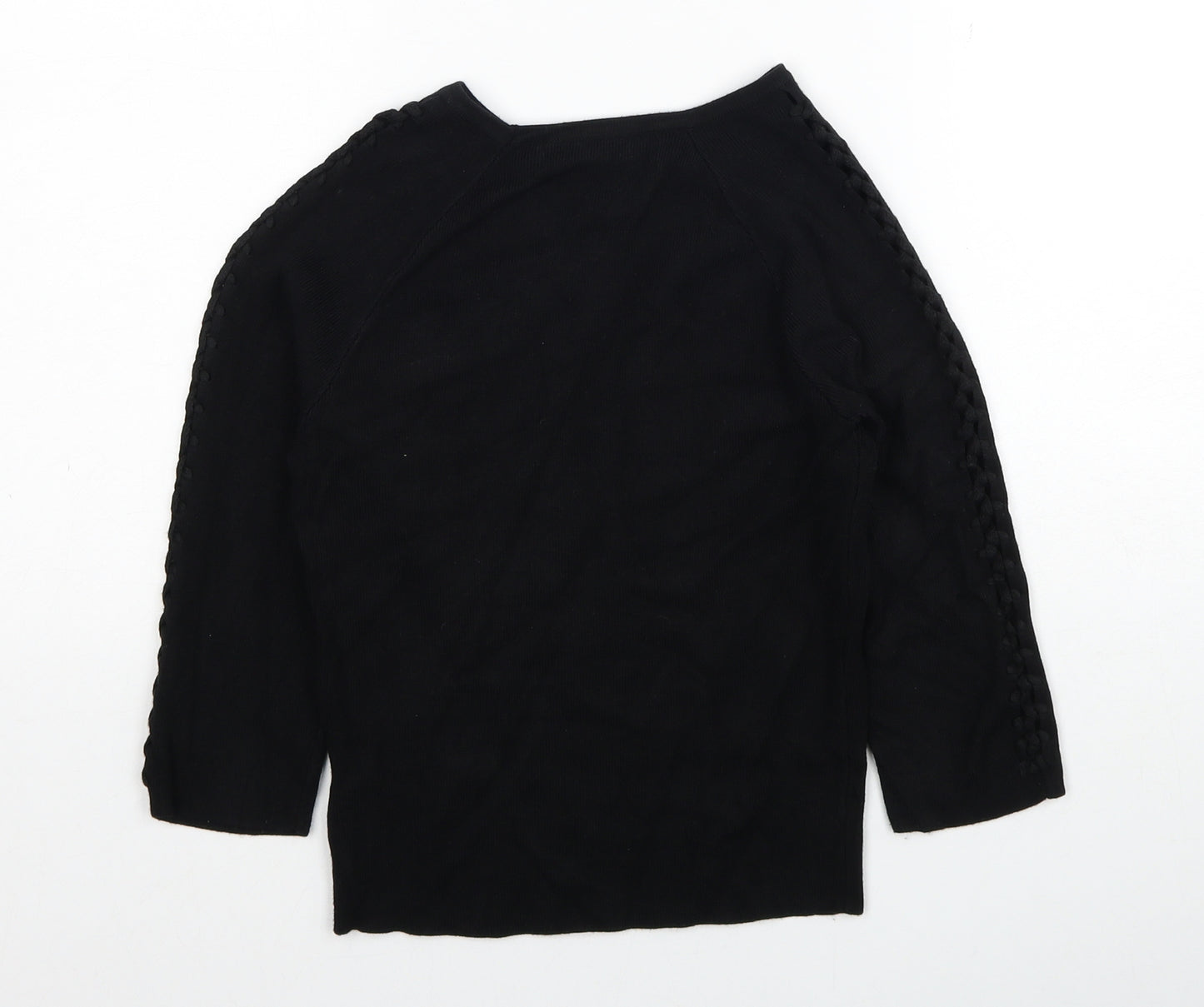 QED London Womens Black Scoop Neck Viscose Pullover Jumper Size S