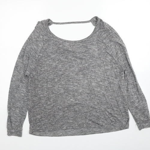 Atmosphere Womens Grey Scoop Neck Polyester Pullover Jumper Size 14