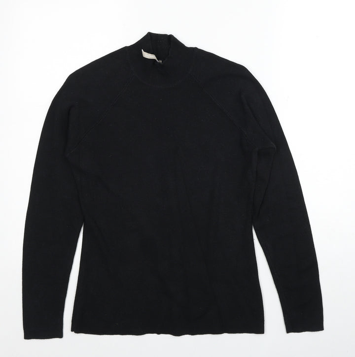 Anthology Womens Black High Neck Cotton Pullover Jumper Size 12 - Size 12-14