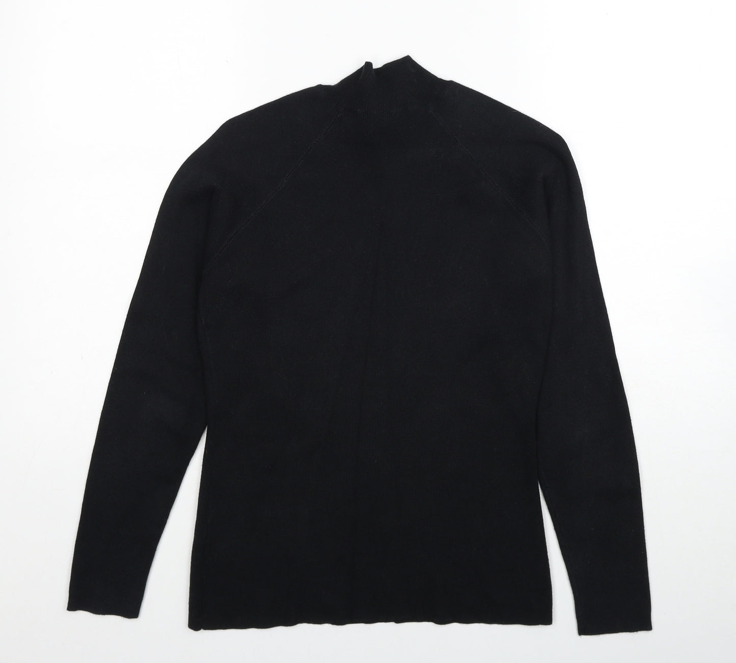 Anthology Womens Black High Neck Cotton Pullover Jumper Size 12 - Size 12-14