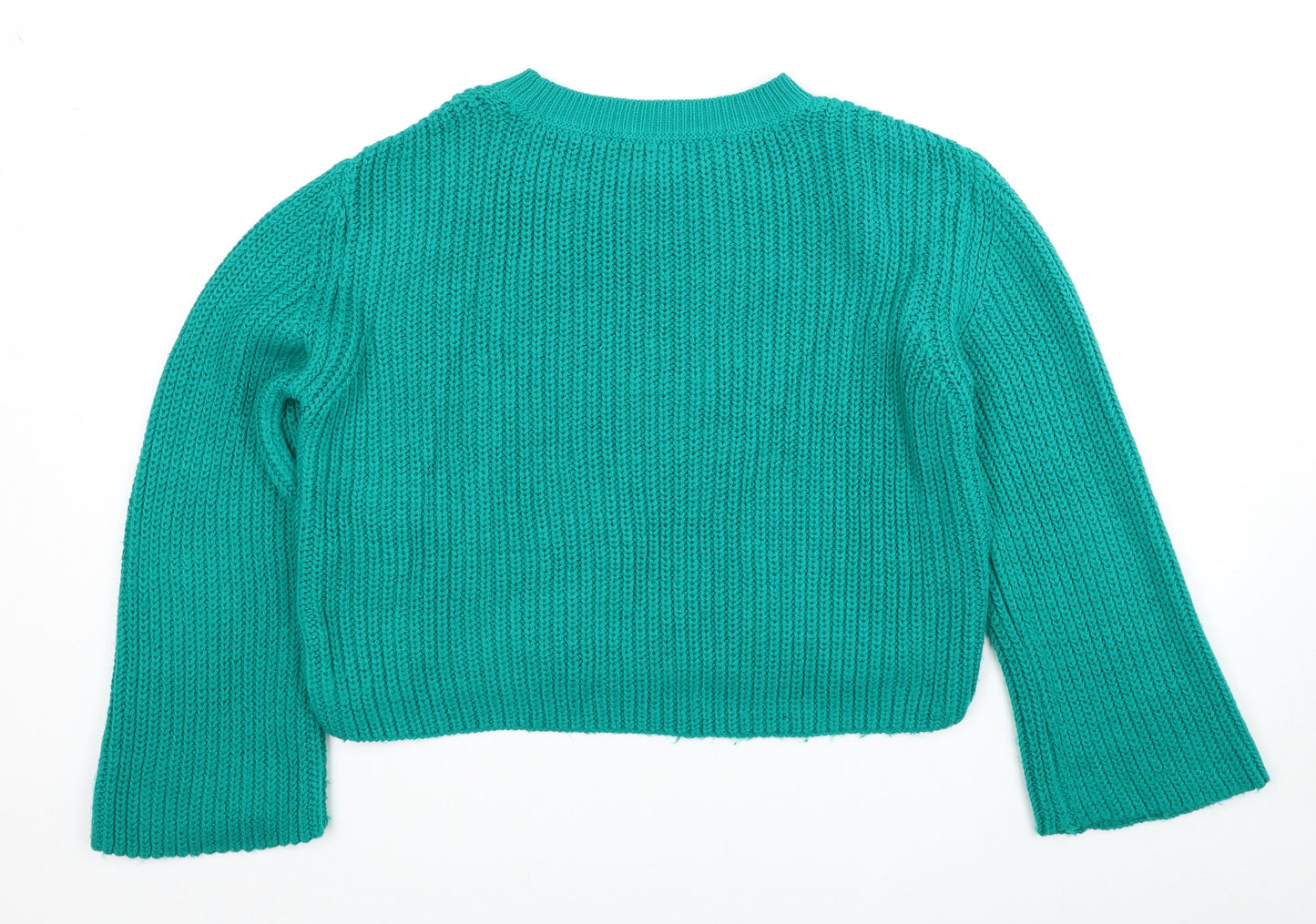 Primark Womens Green Round Neck Acrylic Pullover Jumper Size 6 - Size 6-8
