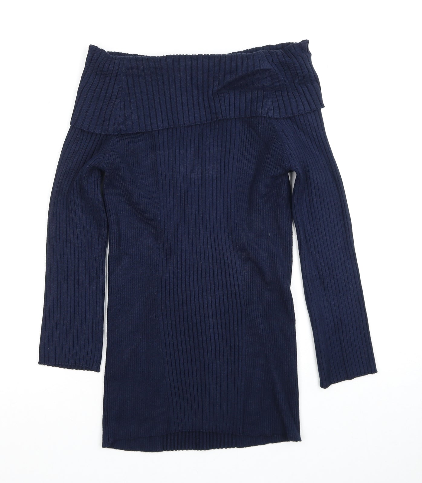 Verve Ami Womens Blue Boat Neck Viscose Pullover Jumper Size M