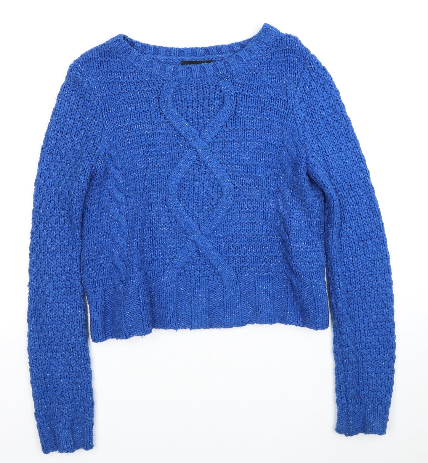 New Look Womens Blue Boat Neck Cotton Pullover Jumper Size 10