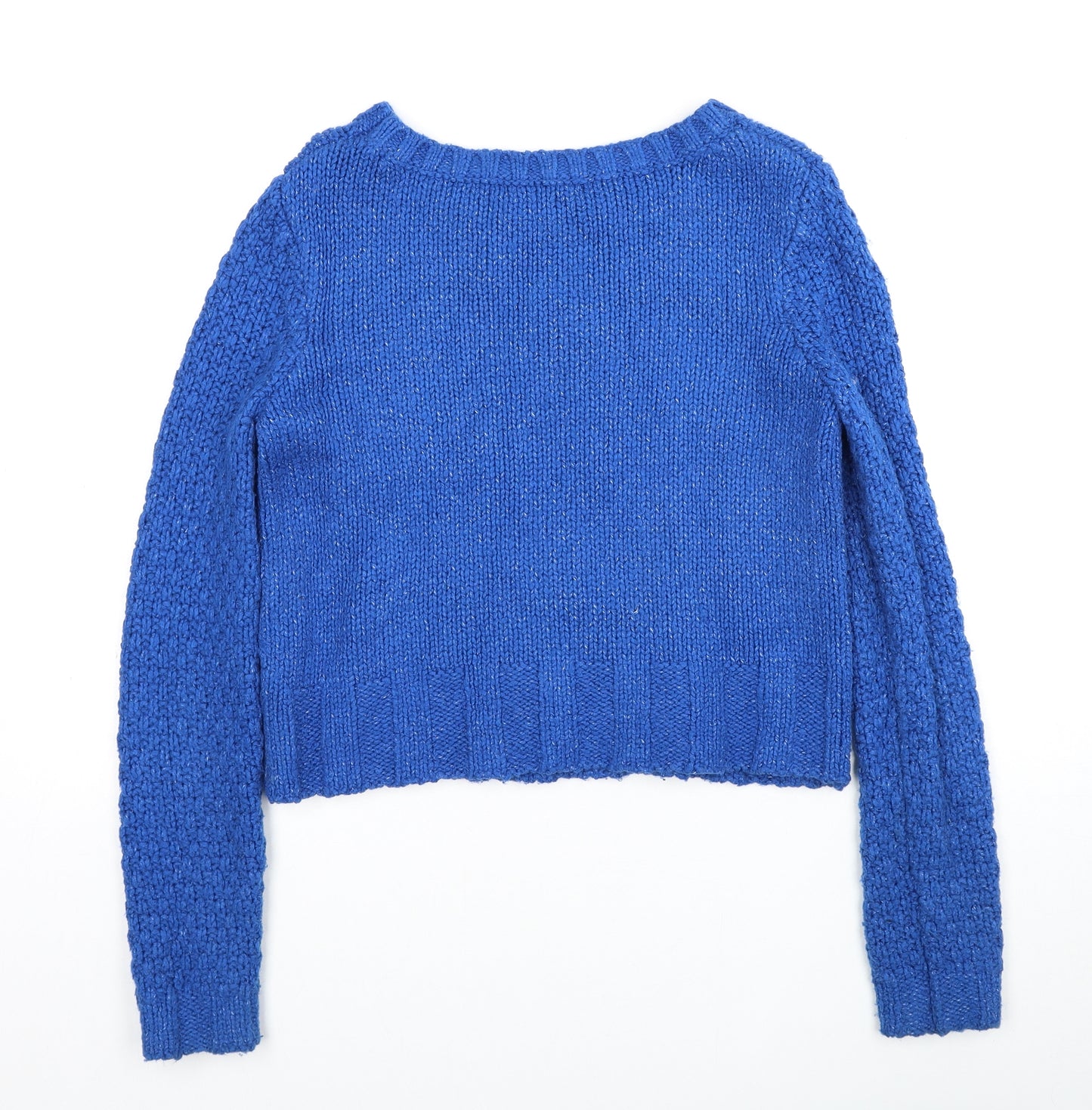 New Look Womens Blue Boat Neck Cotton Pullover Jumper Size 10