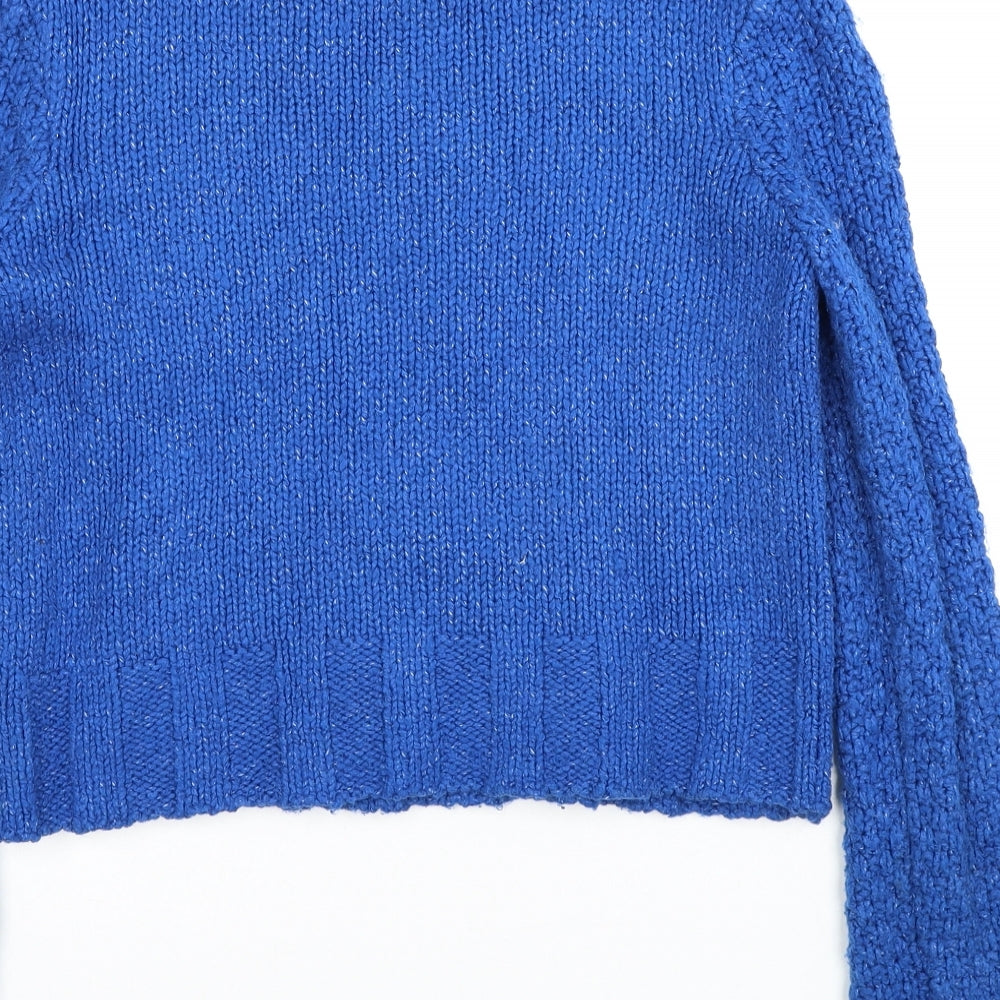 New Look Womens Blue Boat Neck Cotton Pullover Jumper Size 10