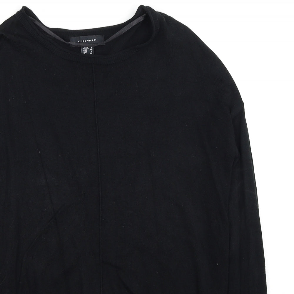 Atmosphere Womens Black Round Neck Viscose Pullover Jumper Size 8