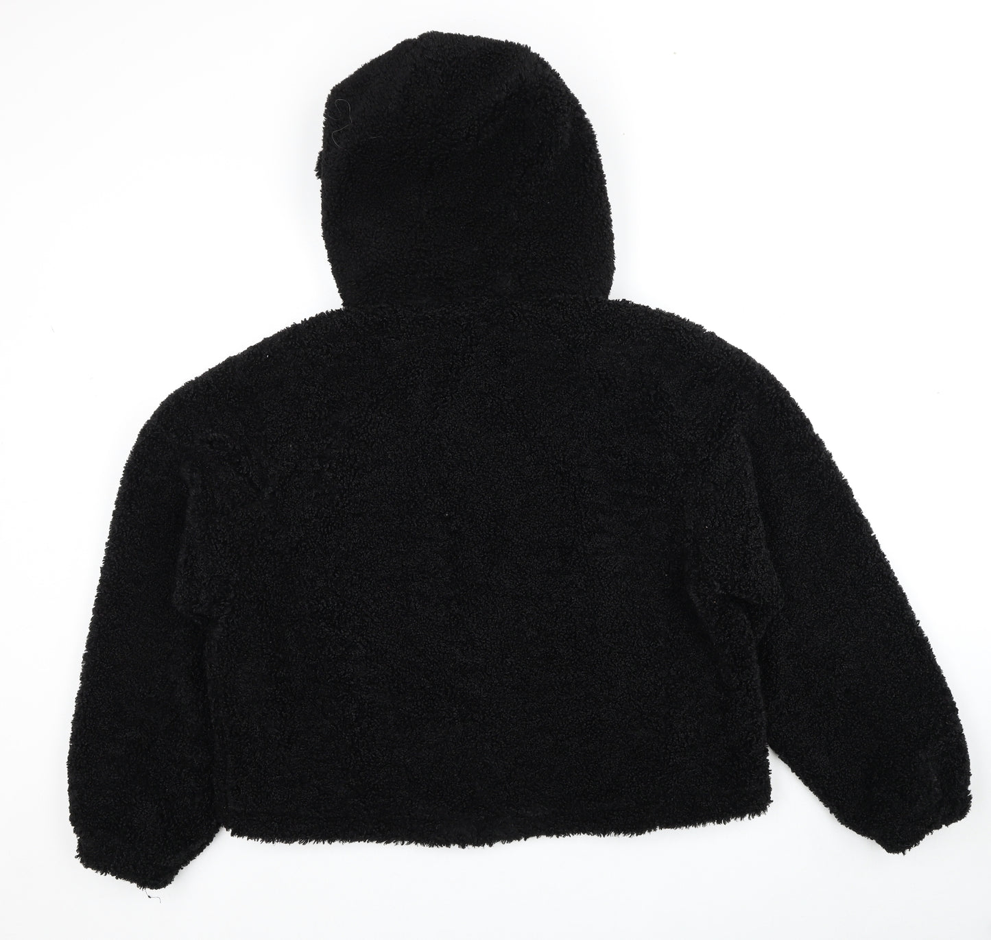Primark Womens Black Jacket Size 12 Zip - Teddy Bear Style, Size 12-14
