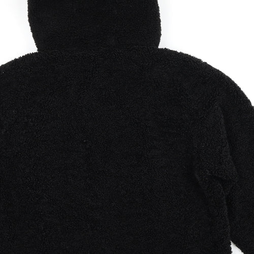 Primark Womens Black Jacket Size 12 Zip - Teddy Bear Style, Size 12-14