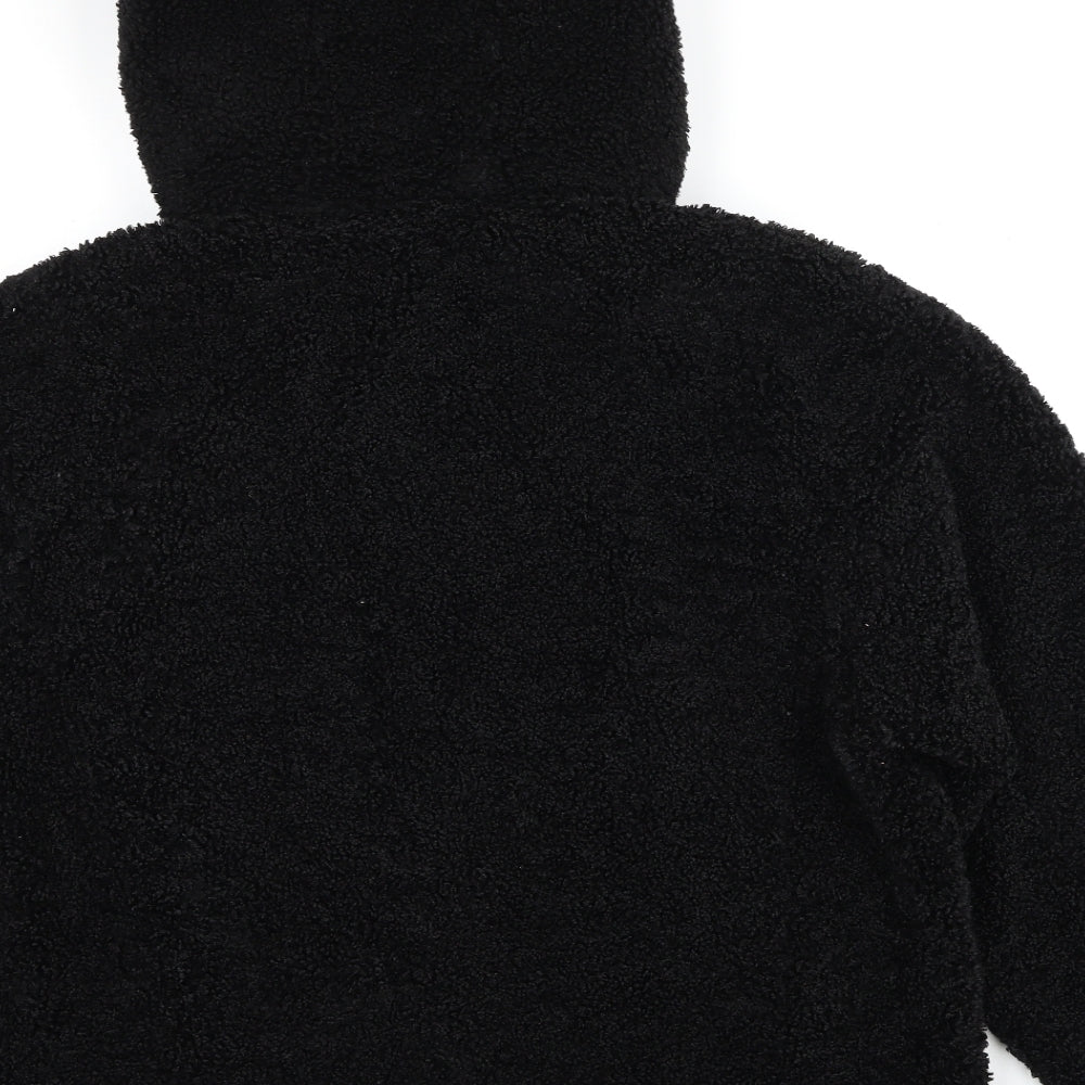 Primark Womens Black Jacket Size 12 Zip - Teddy Bear Style, Size 12-14