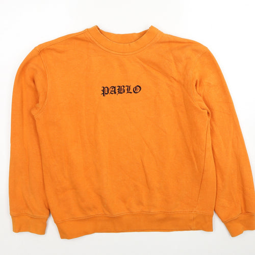 BC Clothing Womens Orange Cotton Pullover Sweatshirt Size S Pullover - Pablo Unisex
