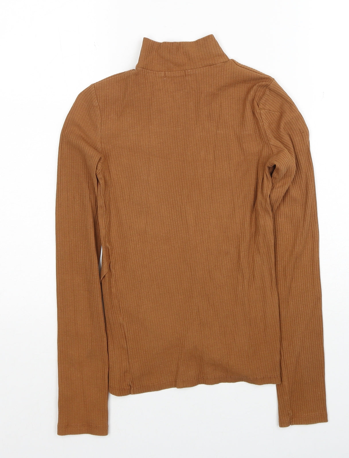 Bershka Girls Brown High Neck Polyester Pullover Jumper Size S Pullover