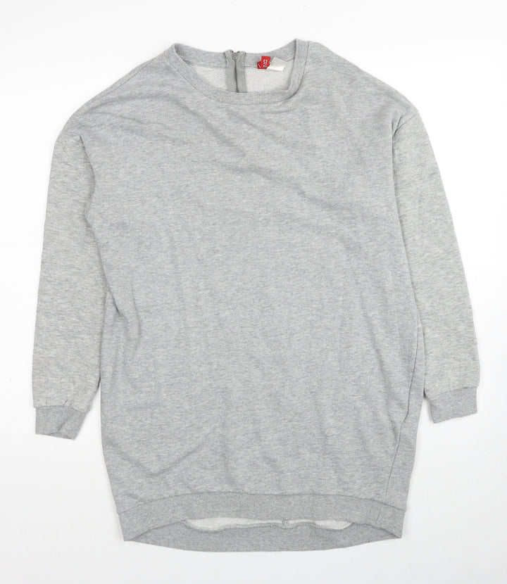 Divided by H&M Womens Grey Cotton Pullover Sweatshirt Size S Zip