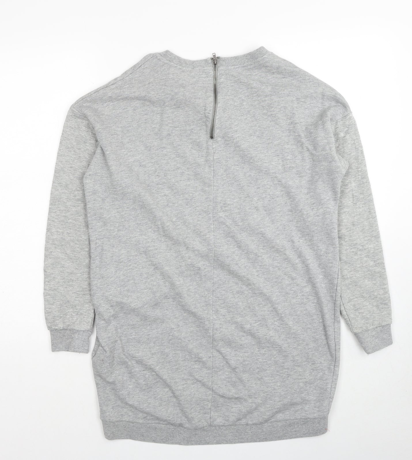 Divided by H&M Womens Grey Cotton Pullover Sweatshirt Size S Zip