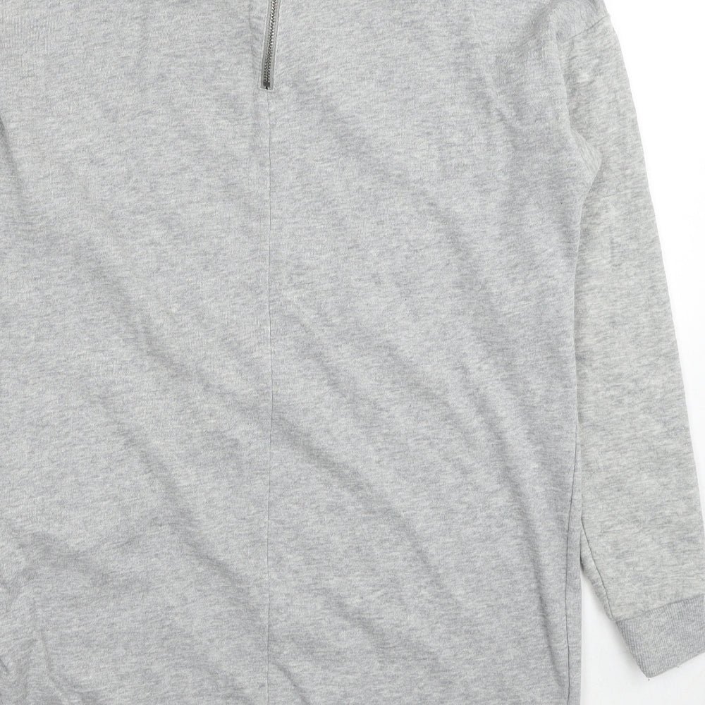 Divided by H&M Womens Grey Cotton Pullover Sweatshirt Size S Zip