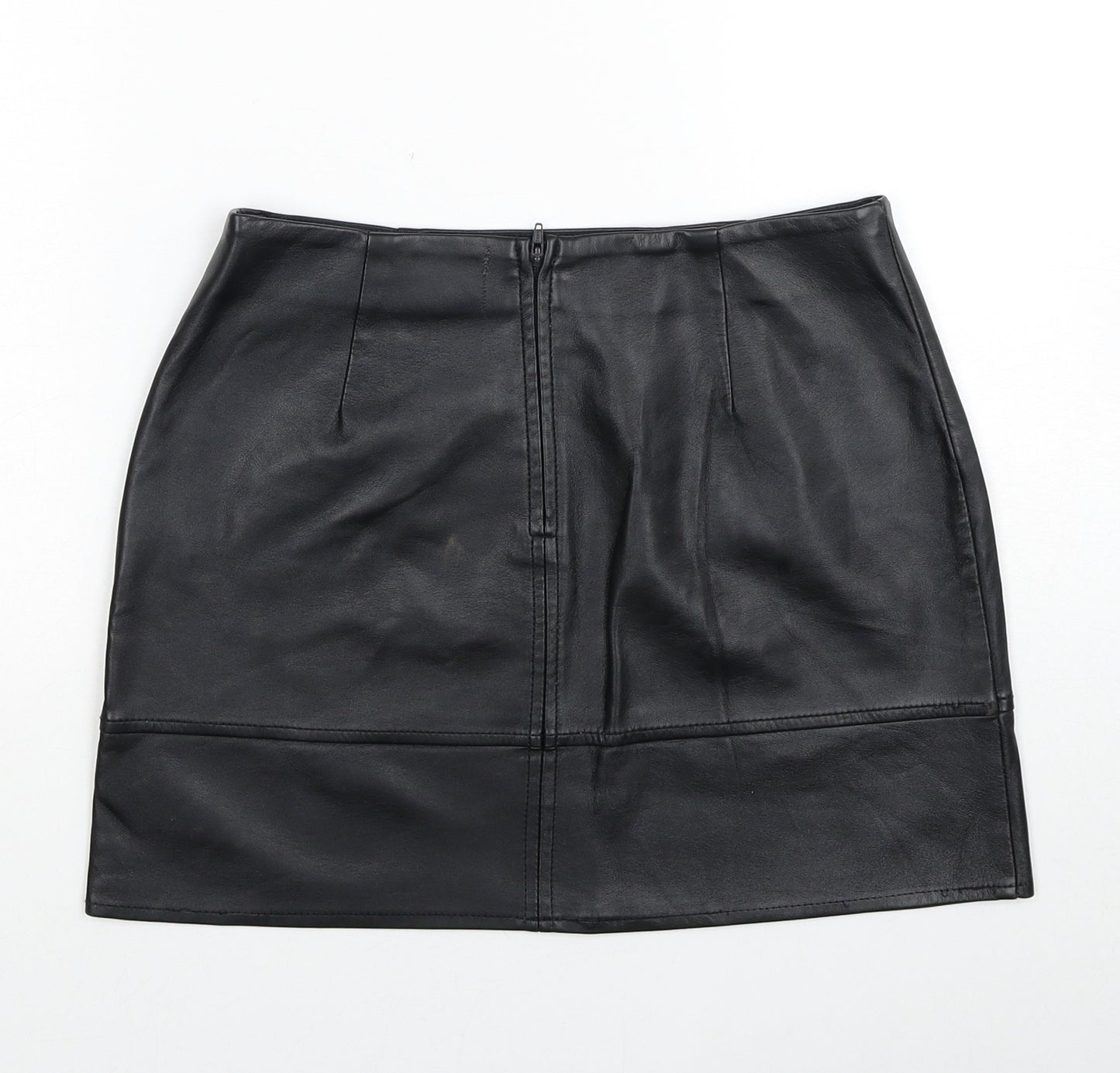 ASOS Womens Black Polyester Mini Skirt Size 6 Zip - Faux Leather