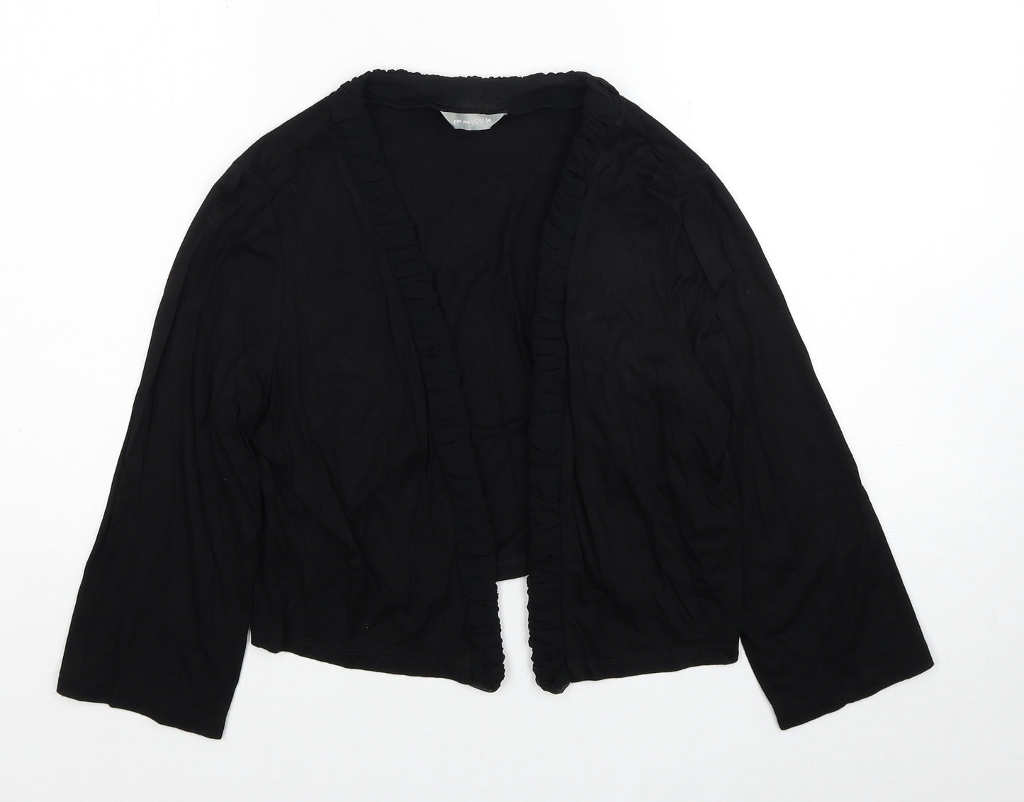 Per Una Womens Black V-Neck Viscose Cardigan Jumper Size 14