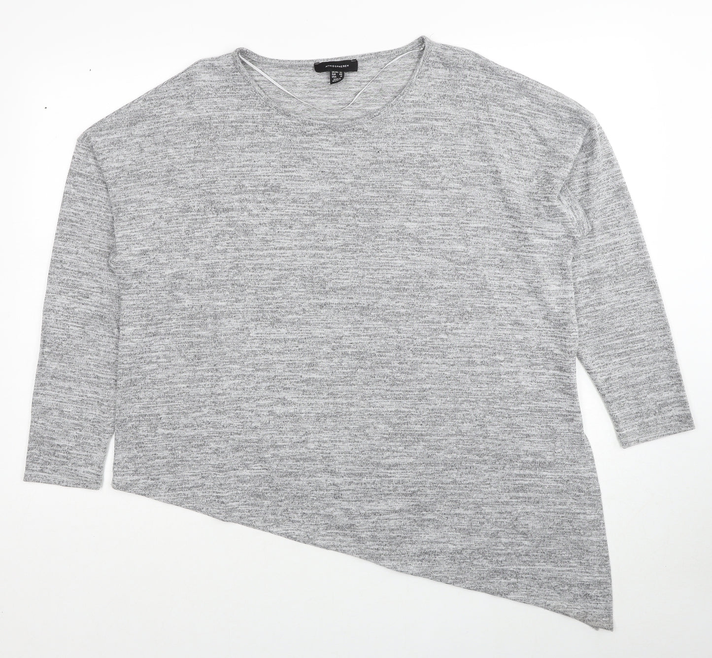 Atmosphere Womens Grey Round Neck Polyester Pullover Jumper Size 20