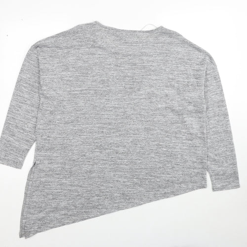 Atmosphere Womens Grey Round Neck Polyester Pullover Jumper Size 20