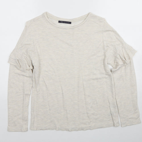 Marks and Spencer Womens Ivory Round Neck Viscose Pullover Jumper Size 10