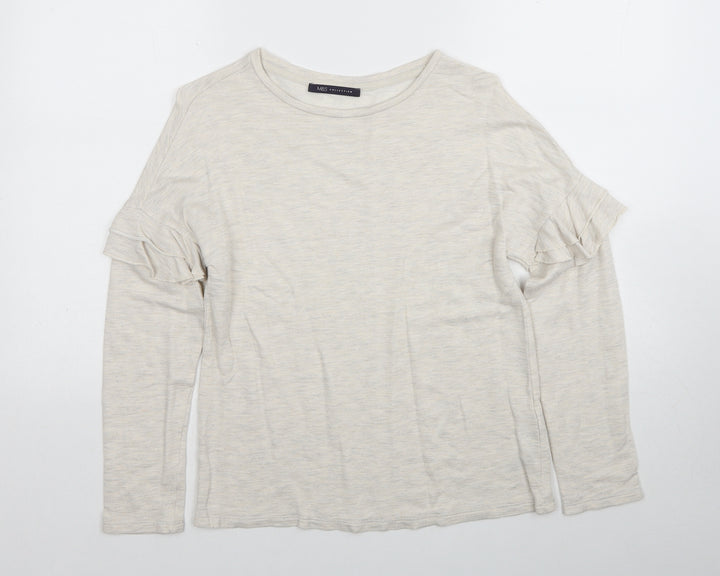 Marks and Spencer Womens Ivory Round Neck Viscose Pullover Jumper Size 10