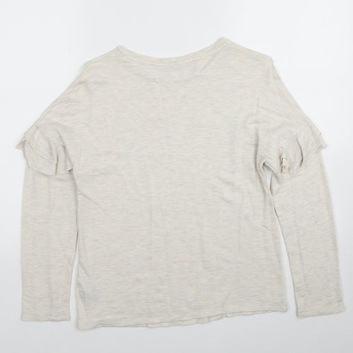 Marks and Spencer Womens Ivory Round Neck Viscose Pullover Jumper Size 10
