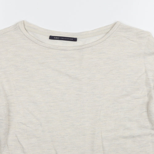 Marks and Spencer Womens Ivory Round Neck Viscose Pullover Jumper Size 10