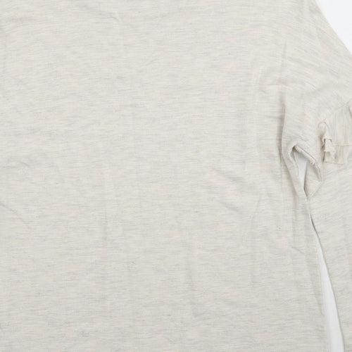 Marks and Spencer Womens Ivory Round Neck Viscose Pullover Jumper Size 10
