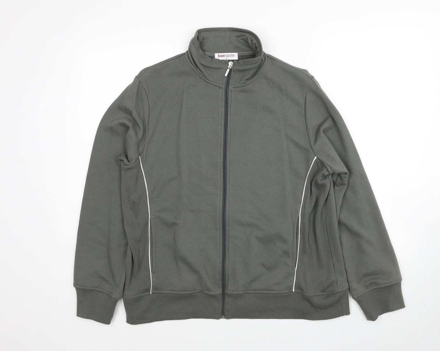 Bonmarché Womens Green Polyester Full Zip Sweatshirt Size M Zip