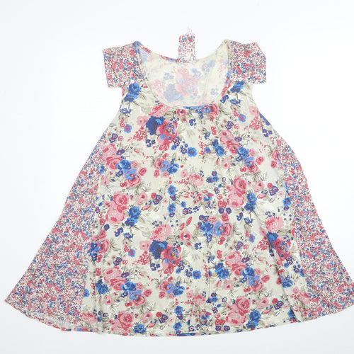 NEXT Womens Multicoloured Floral Cotton A-Line Size 10 Scoop Neck Pullover