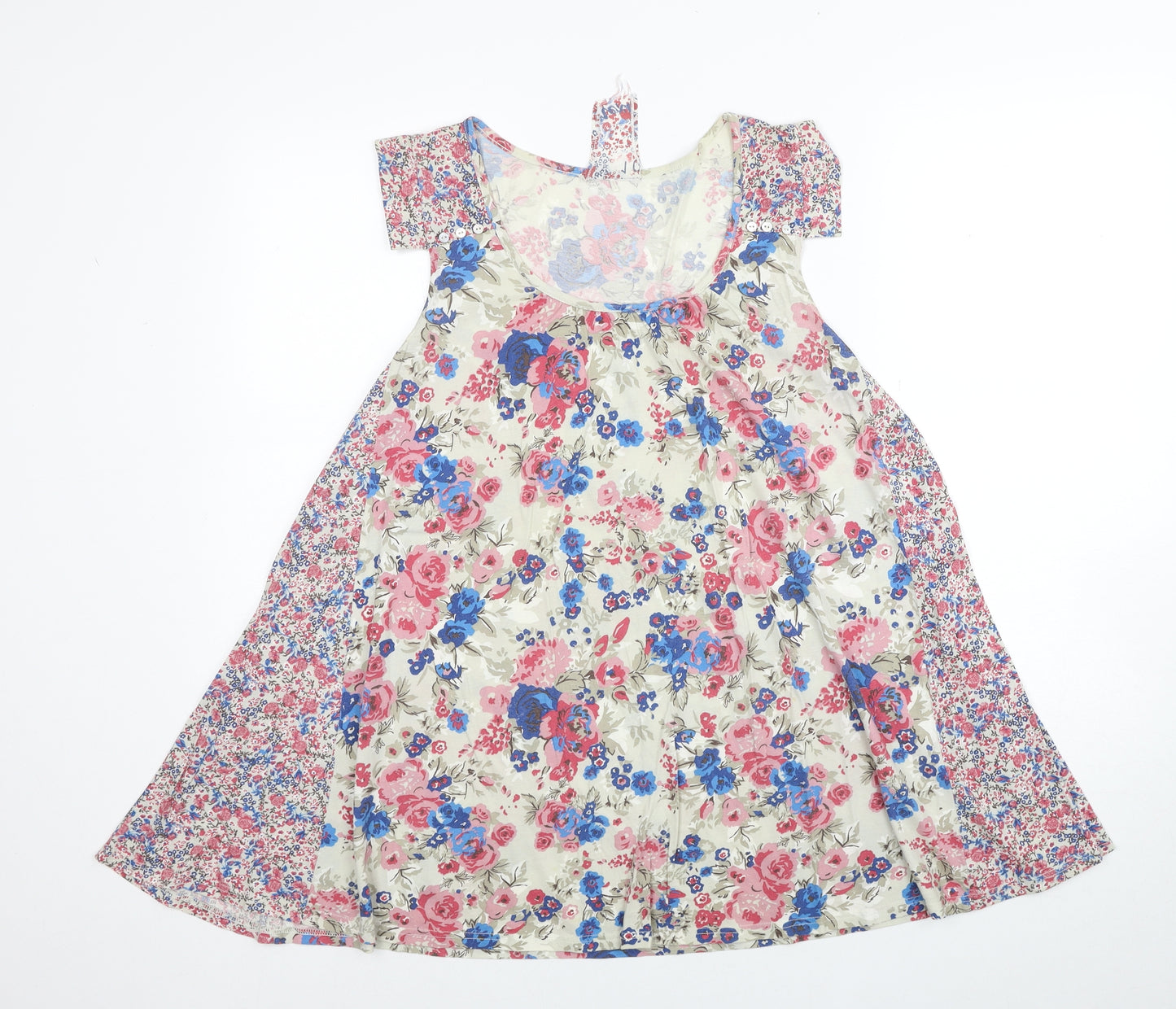 NEXT Womens Multicoloured Floral Cotton A-Line Size 10 Scoop Neck Pullover