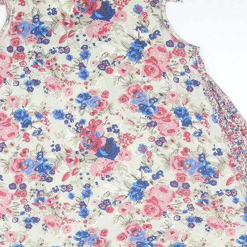 NEXT Womens Multicoloured Floral Cotton A-Line Size 10 Scoop Neck Pullover
