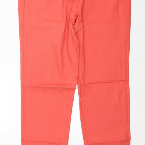 Luisa Spagnoli Womens Red Cotton Skinny Jeans Size 16 Regular Zip