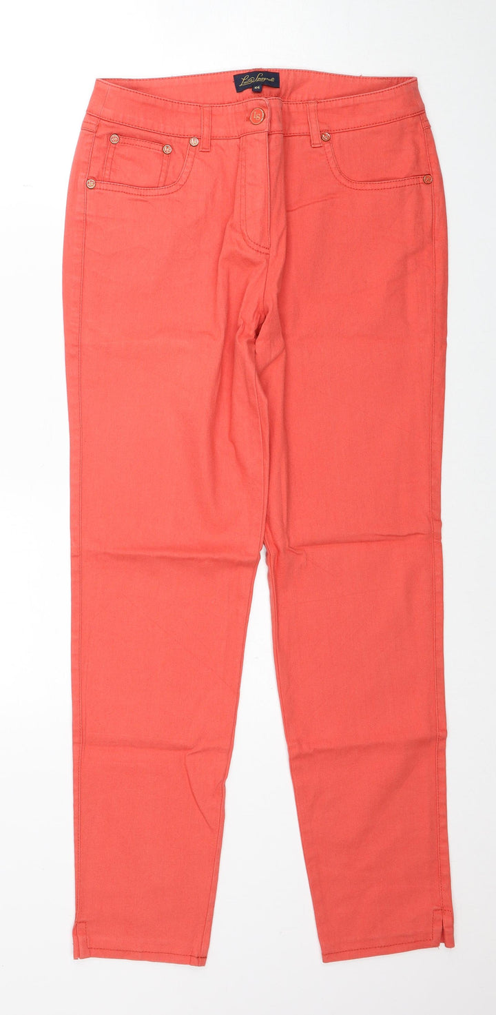 Luisa Spagnoli Womens Red Cotton Skinny Jeans Size 16 Regular Zip