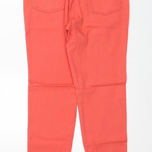 Luisa Spagnoli Womens Red Cotton Skinny Jeans Size 16 Regular Zip