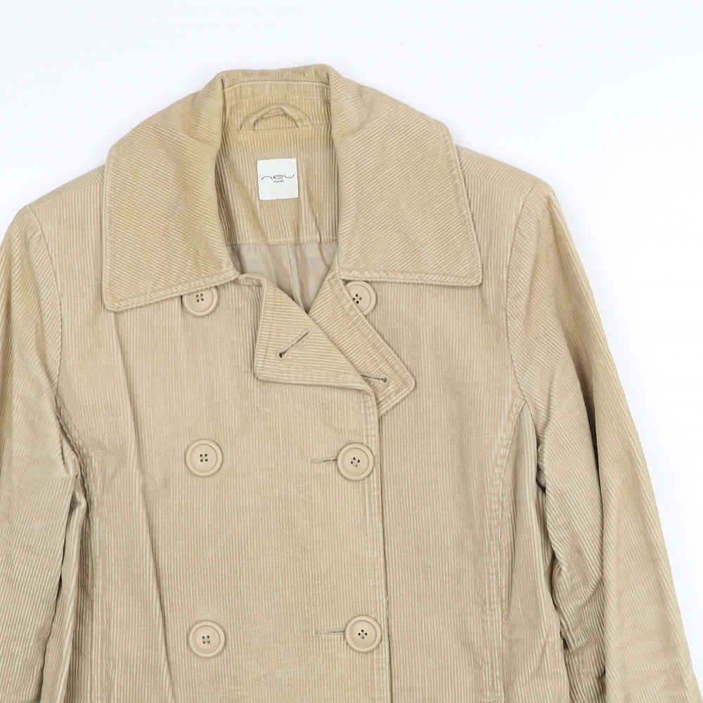 New Look Womens Beige Jacket Size 14 Button