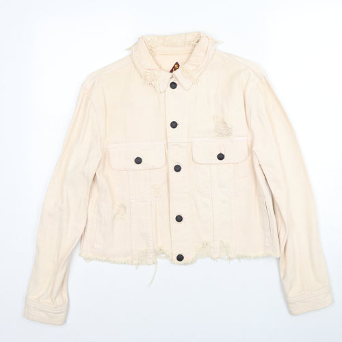 Signature 8 Womens Beige Jacket Size S Button