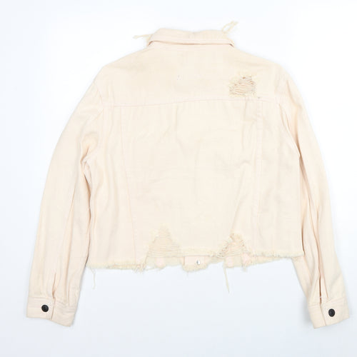 Signature 8 Womens Beige Jacket Size S Button