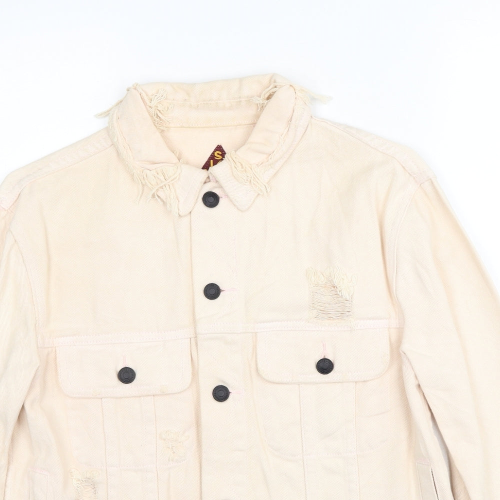Signature 8 Womens Beige Jacket Size S Button