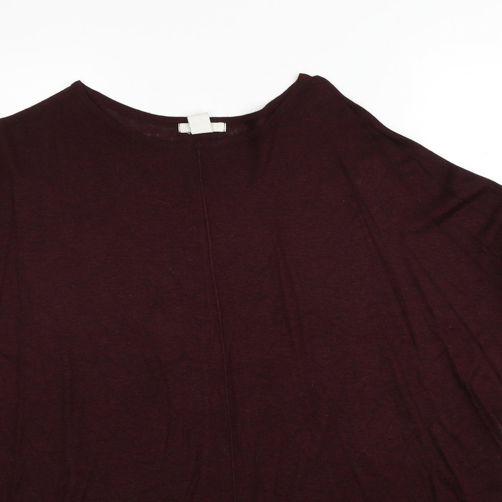 H&M Womens Red Round Neck Acrylic Pullover Jumper Size S