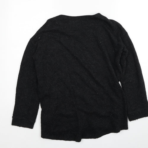 River Island Womens Black Round Neck Acrylic Pullover Jumper Size 8