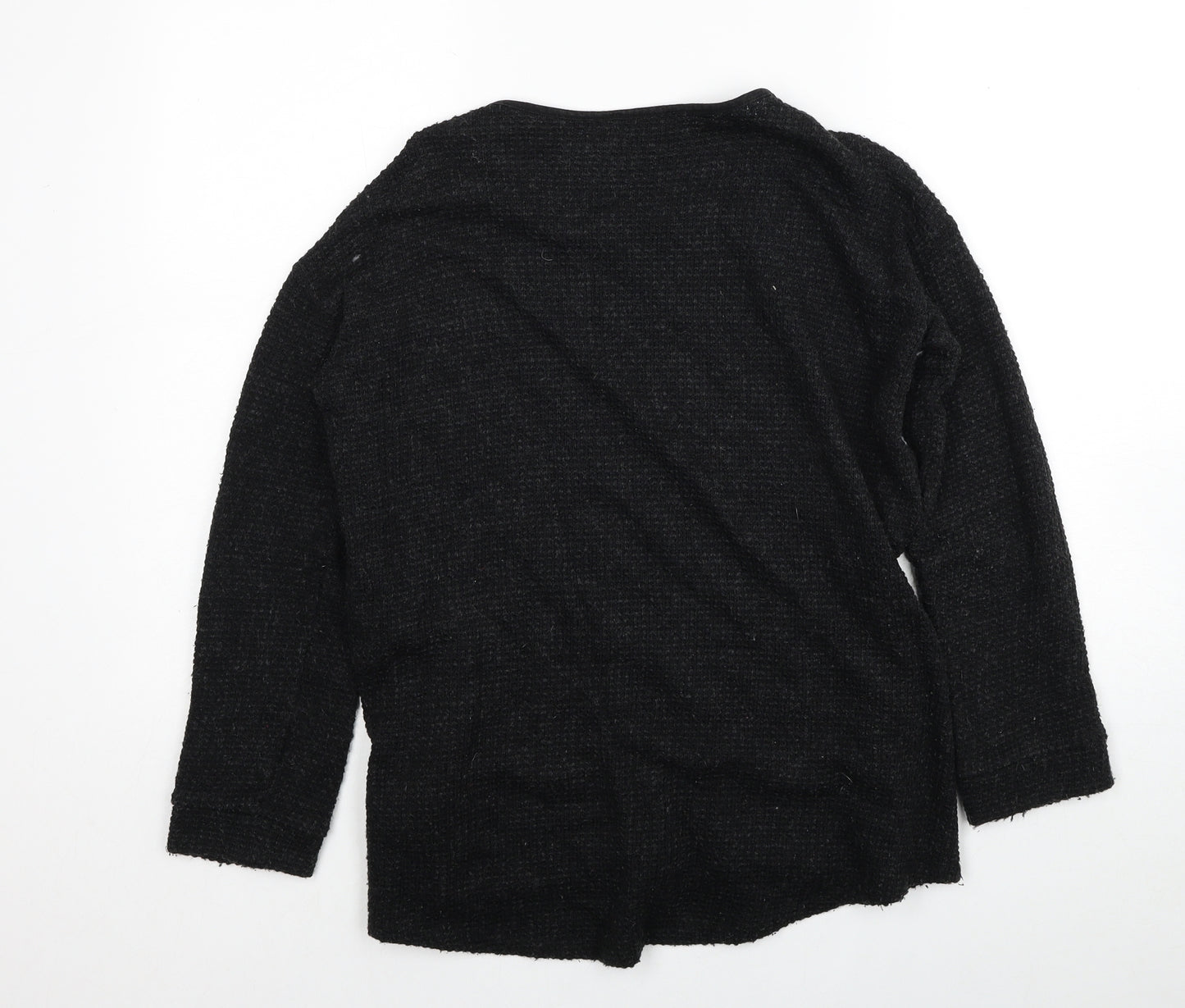 River Island Womens Black Round Neck Acrylic Pullover Jumper Size 8
