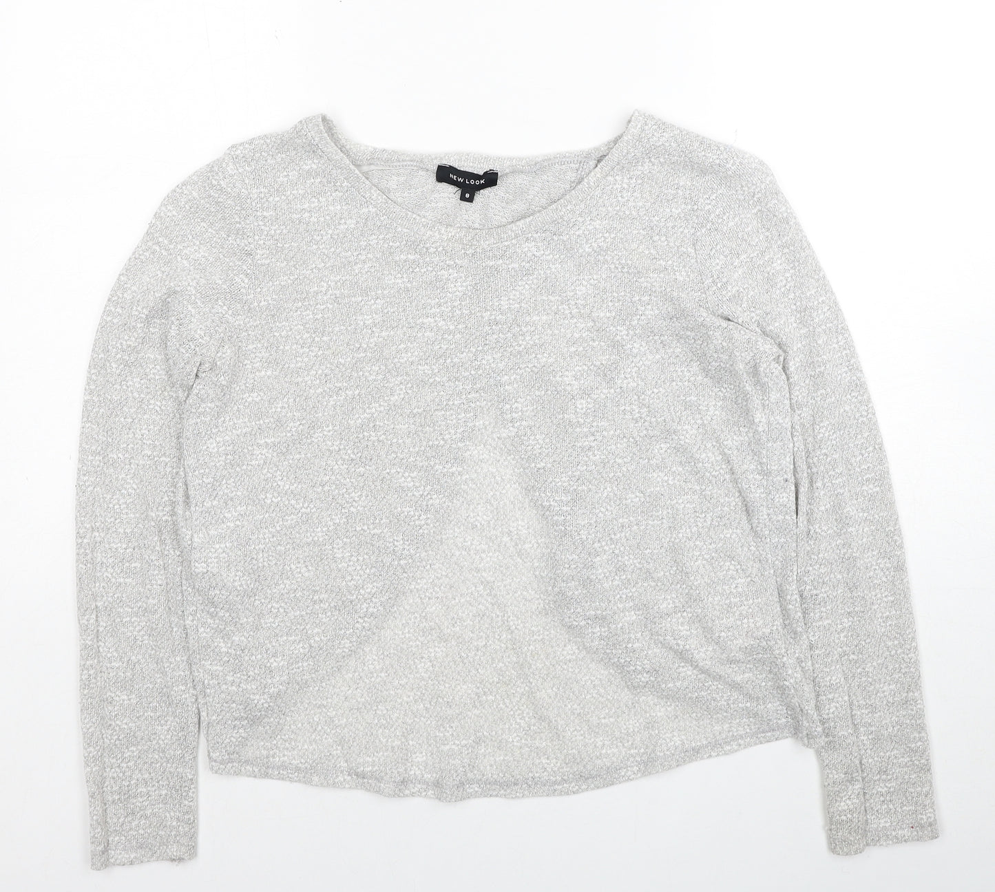 New Look Womens Grey Round Neck Polyester Pullover Jumper Size 8