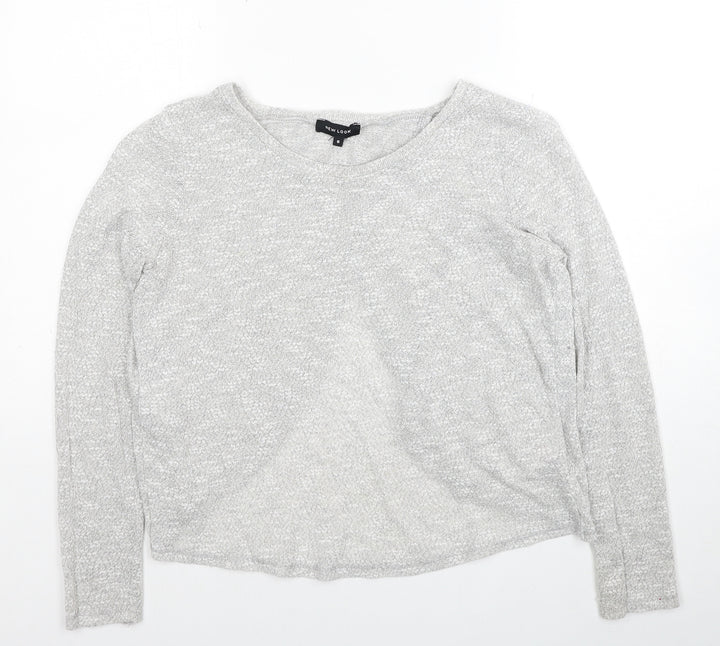 New Look Womens Grey Round Neck Polyester Pullover Jumper Size 8